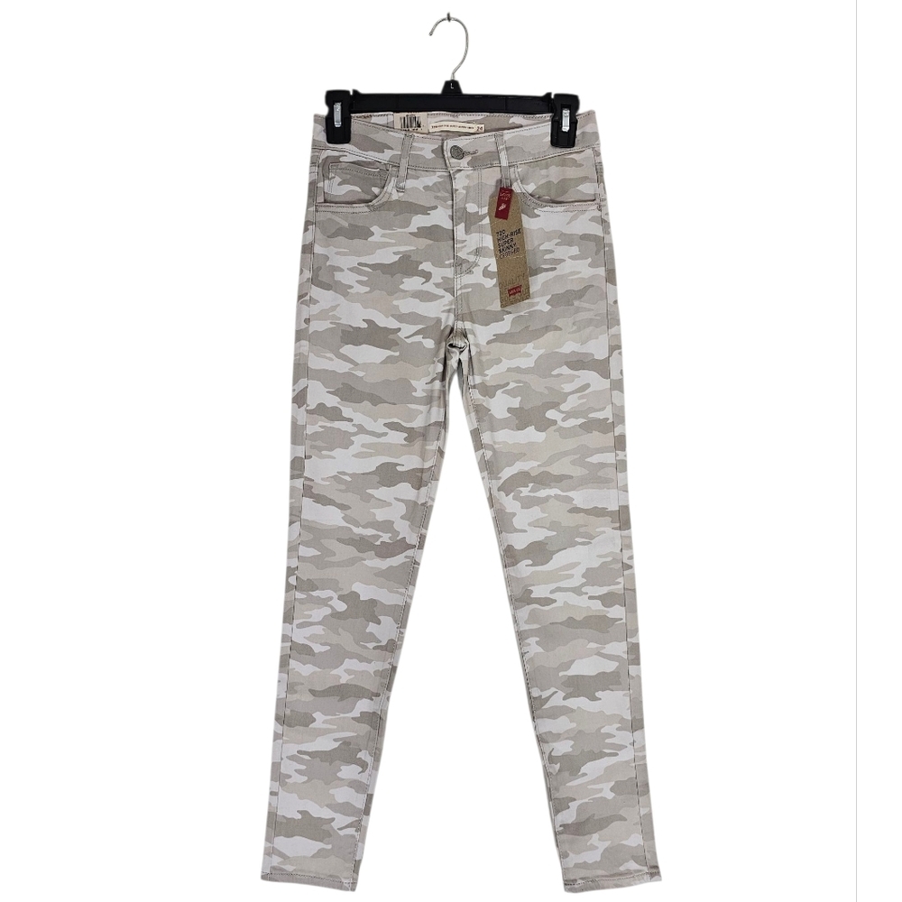 Levi's 720 High Rise Super Skinny Beige Camouflage Skinny Jeans 24 NWT